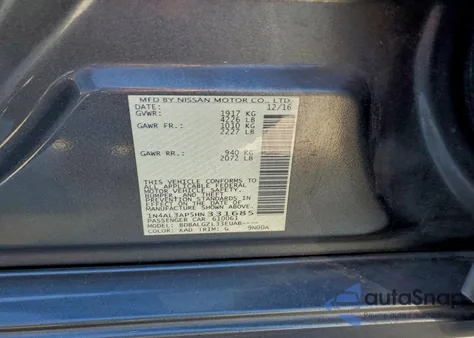 2017 Nissan Altima 2.5 from USA, damaged, VIN 1N4AL3AP5HN331685